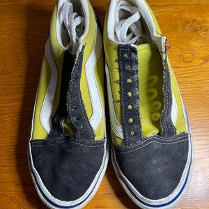 Vintage 1994 Old Sokol Vans made in USA yellow black white 6.5